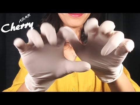【ASMR】White Latex Gloves Hand Movements(No Talking) 흰색 라텍스 장갑의 손의 움직임  / 白いゴム手袋でハンドムーブメント