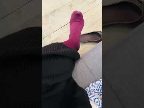 ASMR feet in nylons flicking shoes