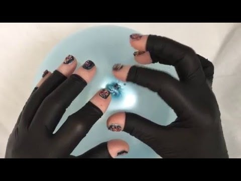 ✨💋LATEX GLOVES with BABY BLUE💠 BALLOON 💟 [[ASMR]]