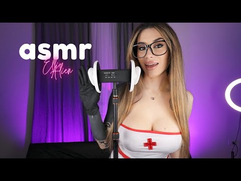 ASMR Cosplay kind Nurse (EarL!cking, MouthSounds, KissSounds, Gloves Sounds