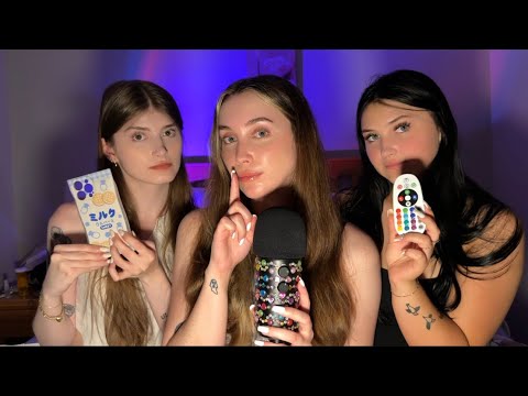 No Talking Layered Tapping and Scratching Sounds with My Sisters 👯‍♀️ 🤫 ASMR