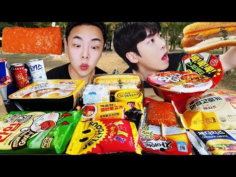 ASMR MUKBANG | 편의점 꿀젤리 라면 디저트 핫도그 먹방 & HONEY JELLY CANDY DESSERT Convenience store