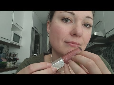 ASMR- Applying lip gloss on me and you (personal attention)