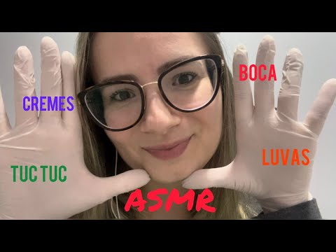 ASMR Caseiro sons de boca e toques na tela (TUC-TUC, luva com creme, luvas) #asmr #sonsdeboca