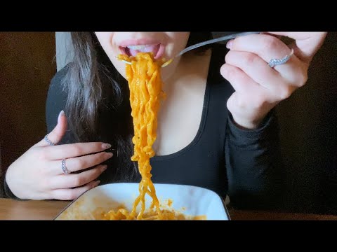 12 DAYS OF ASMR LAST DAY!🎄 (12) MY FAVORITE FIRE NOODLES/ CARBONARA NOODLES