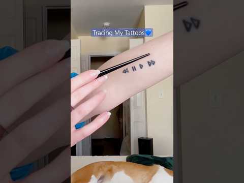 tracing & explaining my tattoos✨ #asmr #shorts