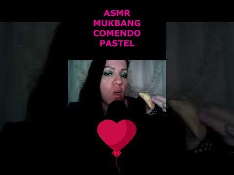 ASMR-SHORTS MUKBANG COMENDO PASTEL #asmr #rumo1k #shorts #mastigação