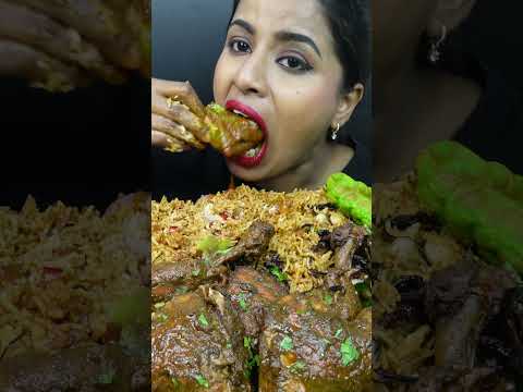 ASMR Eating Spicy Afghani Chicken Biryani,Rogan Josh,Palak Poori,Curry Big Bites ASMR Eating Mukbang