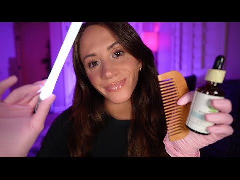 ASMR / Bestfriend Gives You A Scalp Exam and Treatment (close up personal attention)
