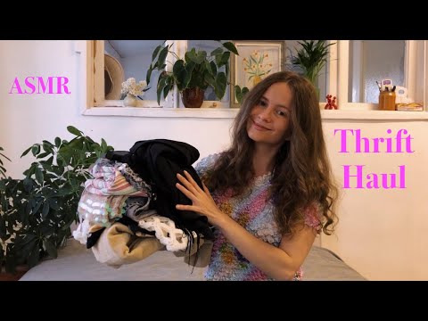 ASMR thrift haul 🧜‍♀️ scandinavian style & mermaid tops 🧜‍♀️ tingly fabric sounds 🧜‍♀️ soft spoken