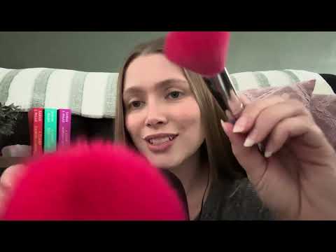 ASMR Face Brushing & Mouth Sounds