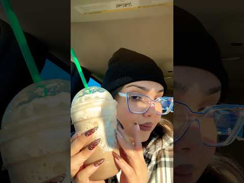 STARBUCKS ASMR | peppermint hot chocolate whipped cream drinking sounds