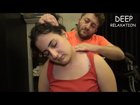 LADY ESIN IS IN DEEP PEACE & RELAXATION + CRACKS + ASMR head,foot,back,chest,armpit & body massage
