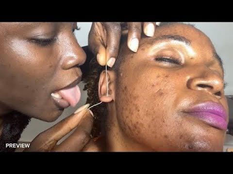 ASMR Ear Cleaning, Ear Eating, Ear Biting Scalp Scratching, Ear Licking & fake spit painting 