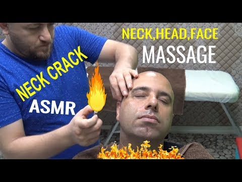 ASMR TURKISH MASSAGE BARBER💈NECK CRACK💈(burn ear)head,ear,face,neck,wire massage💈KAFA,YÜZ MASAJI