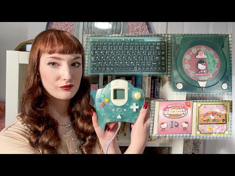 ASMR ~ The cutest console ever ? Tapping on and gameplay of the Hello Kitty Sega Dreamcast ☁️🪽