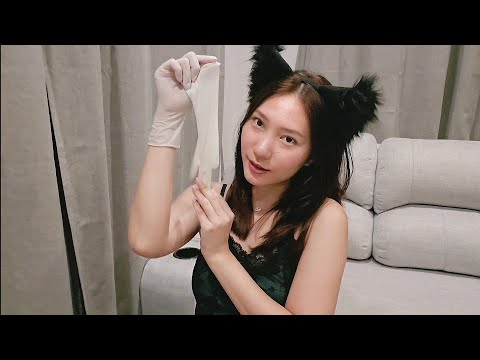 ASMR Latex Gloves XS Size Relax Sounds [ No Talking ] 🖤🐈‍⬛💋 - RAINIE ASMR
