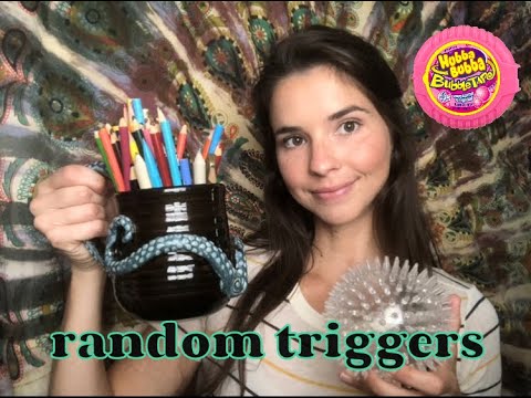 ASMR Random Triggers *chewing gum* *no talking*