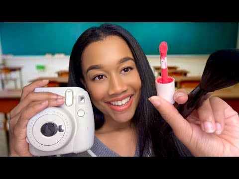 ASMR Girl Behind You in Class Does Your Make-up on Picture Day 📸💄 ASMR Make-up Role-play