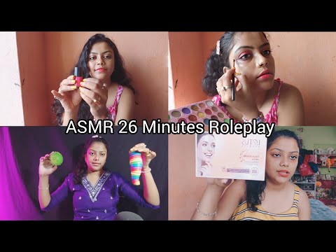 ASMR 4 Roleplay In 26 Minutes | Relaxing Manicure,Eye Makeup,This or That, Facial | 