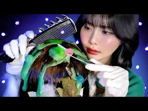 【ASMR】髪にゴミが！🍂ヘアケア＆ヘッドスパロールプレイ(シャンプー&トリートメント/炭酸泡/頭皮クレンジング/ブラッシング)｜Hair & Scalp Treatment Roleplay