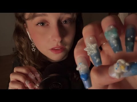 ASMR fast mouth sounds, inaudible whispers, nail tapping and visuals 