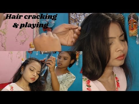 Asmr haircracking+ soft combing and hairstyleing  | gentle hair care so relaxing 😌