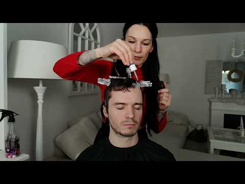 Hair Coloring Hairdresser Procedure - ASMR Hairdresser Roleplay