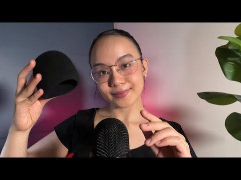 ASMR Sponge Cover Triggers (fast mic pumping w/ mouthsounds & scratching)