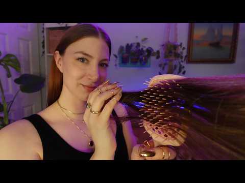 ASMR You Will Get Tingles 🌧️ Hair Brushing + Mic Scratching