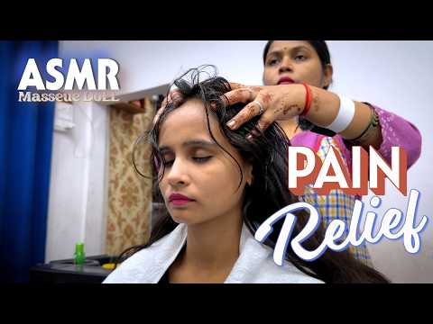 Masseuse DoLL Deep Tissue Neck & ASMR Head Massage Helps To Relief Pain & Stress || Hair Twisting