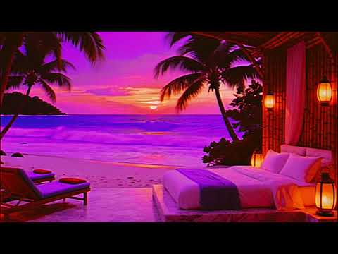 "Relaxing Jazz Music | Tropical Ocean View Bedroom Wave Sounds 🌊 | Relax Sleep Study Stress Relief"