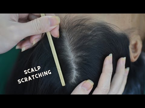 ASMR Scalp Scratching, Head Scratching, Hair Parting, Hair Scratch With Tools Relaxing For Insomnia