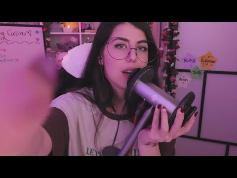 ASMR Ear To Ear Kisses With Visuals ♡ [ handmovments & camera touching] ♡ No Talking