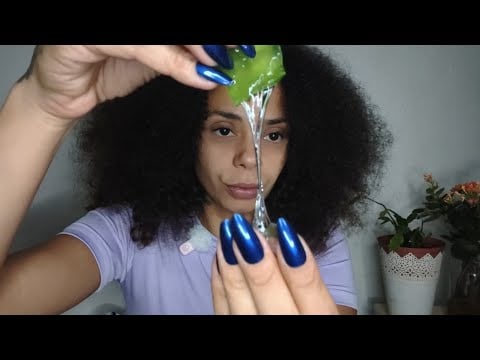 Passei BABOSA no rosto e no cabelo 🌿 | ASMR Relaxante voz suave 