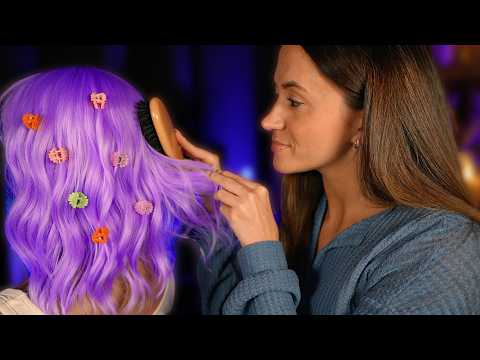 ASMR Hair Play For Deep Sleep ✨ Brushing, Scratching, Clipping & Neck Attention (1 Hour)