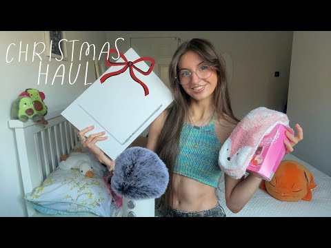 ASMR A super late Christmas haul🎀 (tapping, fabric scratching, whisper rambles)