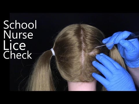 ASMR School Nurse Lice Check | Rat Tail Comb, Lice Comb, Gloves, Scalp Scratching | Medical Roleplay