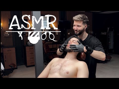 Barber Chair Therapy: Soothing Chest & Neck Massage + Cupping Magic