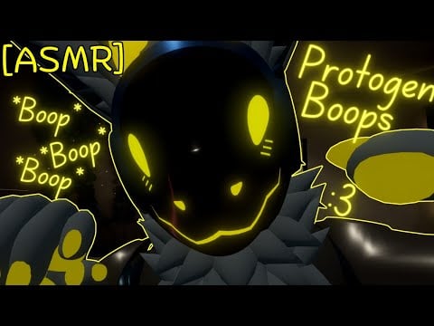 [Furry ASMR] Protogen boops you to sleep hehe :3 [Sleep-aid] [Soft-spoken] [Visual Triggers]