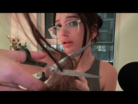 Chaotic ASMR Haircut (From a Total Beginner)✂️