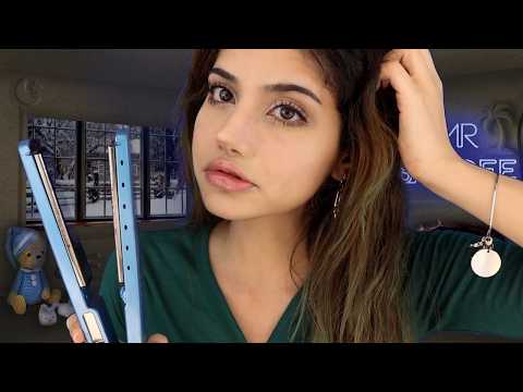 ASMR Chewing Gum While Straightening My Hair With Jewelry