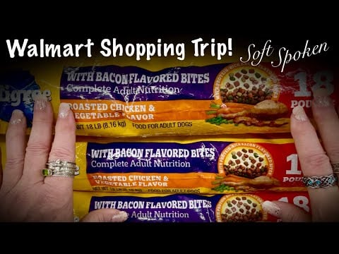ASMR~Walmart Shopping Trip! Pet Food Bags!  (Soft Spoken version) Super Crinkly Delight!