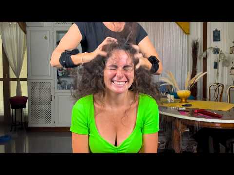 ASMR: Fast and Aggressive Head Massage with Hammers and Hair Brushing