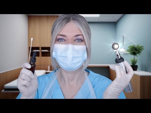 ASMR Deep Ear Cleaning, Paramedic & Isolation Room Medical Exams - Otoscope, Fizzy Drops, Gloves