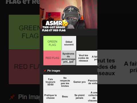 ASMR • TIER-LIST GREEN FLAG ET RED FLAG !  #asmr #asmrfrançais #triggersforsleep #gaming