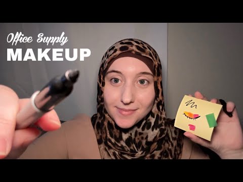 ASMR Work Bestie Does Your Makeup With Office Supplies 🖇️ 