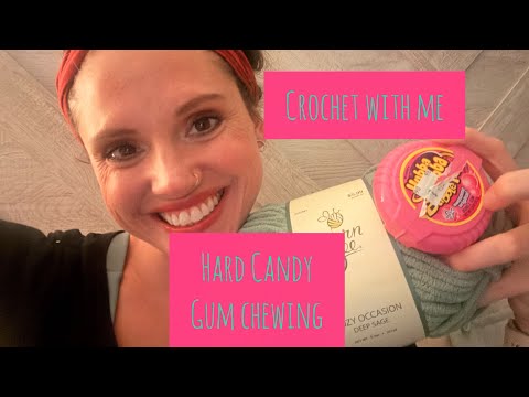 ASMR Crochet With Me 🧶✨ Hard Candy & Gum Chewing Sounds