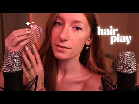 100% Sensitive ASMR | Gentle hair play, whispers & mic brushing 🌾
