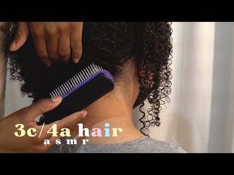 [ASMR] Defining My Friend's Afro 3c/4a Curls | Detangling, Hair Brushing | Soft Spoken